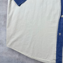 Load image into Gallery viewer, Vintage John F. Gee Cowboy Western Embroidered Blue Denim Cream Long Sleeve Shirt