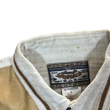 Load image into Gallery viewer, Vintage Shooter Cowboy Western Cream Striped Line Cotton Long Sleeve Shirt