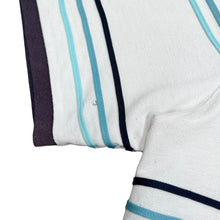 Load image into Gallery viewer, Early 00's YVES SAINT LAURENT YSL Classic Big Logo Spellout Graphic Multi Striped Polo Shirt