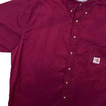 Load image into Gallery viewer, Vintage Carhartt FR Classic Burgundy Short Sleeve Cotton Button-Up Shirt