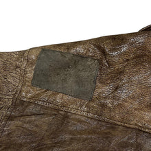 Load image into Gallery viewer, Vintage 90's CHARLIE'S Distressed Effect Brown Real Genuine Leather Bomber Jacket