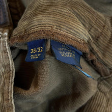 Load image into Gallery viewer, POLO RALPH LAUREN "Varick Slim Straight" Brown Corduroy Cord Straight Leg Trousers