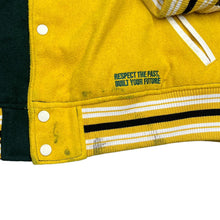 Load image into Gallery viewer, ZARA "Underground Is Freedom" Embroidered Spellout Colour Block Varsity Letterman Bomber Jacket