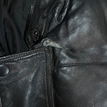 Load image into Gallery viewer, Vintage Genuine Real Black Leather Padded Puffer Jacket Coat