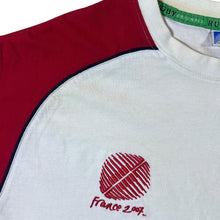 Load image into Gallery viewer, Rugby World Cup 2007 "France" Embroidered Logo White Red Short Sleeve Cotton T-Shirt
