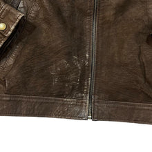 Load image into Gallery viewer, Vintage 90's XILE LEATHER Classic Brown Genuine Real Leather Zip Bomber Jacket