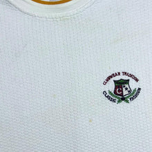 Load image into Gallery viewer, Vintage 90's Clubwear Tradition Embroidered Crest Logo White Yellow Waffle Sweatshirt