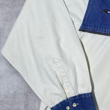 Load image into Gallery viewer, Vintage John F. Gee Cowboy Western Embroidered Blue Denim Cream Long Sleeve Shirt