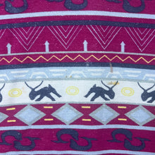 Load image into Gallery viewer, Vintage Aztec Crazy Abstract Patterned Pink Blue Cotton Long Sleeve Scoop Neck T-Shirt Top