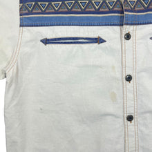 Load image into Gallery viewer, Vintage John Baner Cowboy Western Aztec Patterned Cream Short Sleeve Shirt