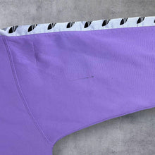 Load image into Gallery viewer, Adidas Logo Tape Sleeve Mini Spellout Purple Pullover Hoodie