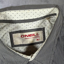Load image into Gallery viewer, O'Neill Mini Pocket Logo Grey-Blue Pinstriped Skater Y2K Long Sleeve Shirt