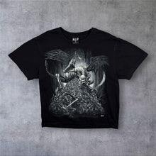 Load image into Gallery viewer, Early 00's Wild Gothic Fantasy Skeleton Demon Graphic Black Cotton T-Shirt