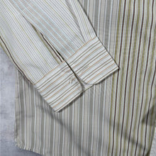 Load image into Gallery viewer, Quiksilver Y2K Mens M Patchwork Stripe Shirt Cream Long Sleeve Surf Skater 00s