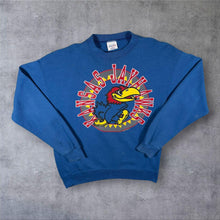 Load image into Gallery viewer, Vintage Santee NCAA Kansas Jayhawks College Graphic Blue Sweatshirt