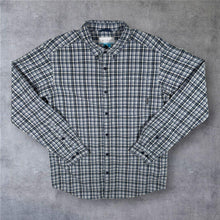 Load image into Gallery viewer, Columbia Mens Medium Check Shirt Blue White Long Sleeve Button Down Outdoor M