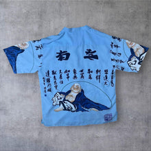 Load image into Gallery viewer, Early 00's Southpole Hip Hop Y2K Laughing Buddha Graphic Blue Short Sleeve Shirt