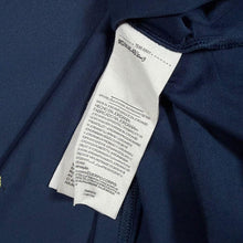 Load image into Gallery viewer, Under Armour Playoff Polo Shirt Mens M Navy Blue Gold Print Golf Loose Fit