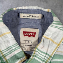 Load image into Gallery viewer, Levi's White Green Yellow Check Cotton Long Sleeve Button-Down Shirt
