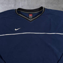 Load image into Gallery viewer, Vintage Nike Team Embroidered Mini Swoosh Logo Navy Blue Fleece Sweatshirt