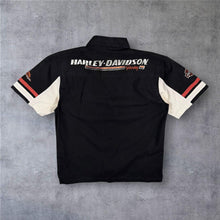 Load image into Gallery viewer, Harley Davidson Racing Performance Shirt Mens M Black Red Embroidered Y2K Biker