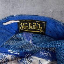Load image into Gallery viewer, Von Dutch USA Y2K Patch Logo White Blue Trucker Mesh Baseball Cap