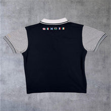 Load image into Gallery viewer, Cotton Traders 6 Nations Rugby Embroidered Short Sleeve Black Grey Polo Shirt