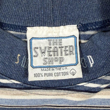 Load image into Gallery viewer, Vintage 90's The Sweater Shop Embroidered Collar Spellout Striped Cotton T-Shirt