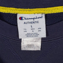 Load image into Gallery viewer, Champion Michigan Wolverines College Embroidered Spellout Navy Blue Sweatshirt