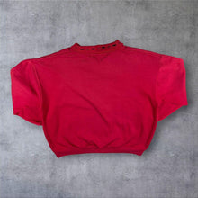 Load image into Gallery viewer, Vintage 90’s Dash Embroidered Pocket Motif Collared Red Sweatshirt
