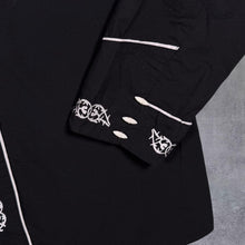 Load image into Gallery viewer, Vintage El General Mexican Western Black White Long Sleeve Charro Shirt