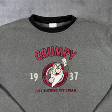 Load image into Gallery viewer, Vintage Disney Store Grumpy Sweatshirt Grey Embroidered Snow White XXL 3XL