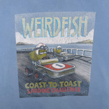 Load image into Gallery viewer, Vintage Weird Fish Coast To Toast Cartoon Graphic Faded Blue Cotton T-Shirt
