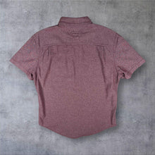 Load image into Gallery viewer, Tommy Hilfiger Mens Shirt M Burgundy Custom Fit Short Sleeve Double Pocket