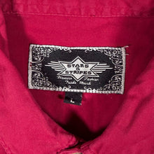 Load image into Gallery viewer, Vintage Stars & Stripes Cowboy Western Embroidered Logo Red Button-Down Shirt