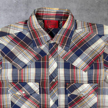 Load image into Gallery viewer, Vintage Western Cowboy Made In Korea Multi Colour Check Short Sleeve Popper Shirt