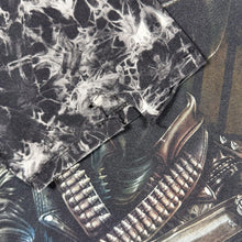 Load image into Gallery viewer, Early 00's Wild Gothic Skeleton Cowboy Graphic Black White Tie Dye Cotton T-Shirt