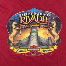 Load image into Gallery viewer, Vintage Harley Davidson (2005) "Riyadh" Saudi Arabia Biker Tourist Red Polo Shirt
