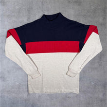 Load image into Gallery viewer, Vintage 90's L. L. Bean Made In USA Colour Block Cotton Mock Neck Sweatshirt