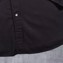 Load image into Gallery viewer, Vintage Wrangler Cowboy Western Black Popper Button Cotton Long Sleeve Shirt