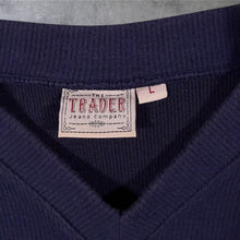Load image into Gallery viewer, Vintage Trader Jeans Company Sweatshirt Mens L Navy V Neck Contrast Stitch 90s