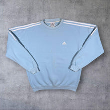 Load image into Gallery viewer, Early 00's Adidas Three Stripe Mini Logo Baby Blue Crewneck Sweatshirt