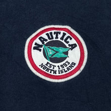 Load image into Gallery viewer, Early 00’s Nautica Colour Block Embroidered Spellout 1/4 Button Pullover Hoodie
