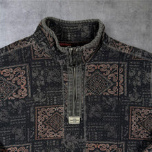 Load image into Gallery viewer, Joe Browns Abstract Paisley Patterned 1/4 Zip Grey Black Pullover Sweatshirt
