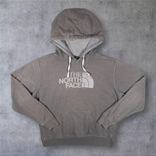 Load image into Gallery viewer, TNF The North Face Big Logo Spellout Graphic Grey Distressed Pullover Hoodie