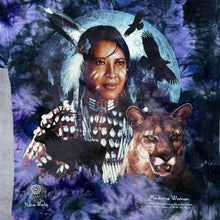 Load image into Gallery viewer, Vintage Churinga "Medicine Woman" Australia Tourist Graphic Blue Tie Dye T-Shirt
