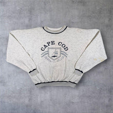 Load image into Gallery viewer, Vintage Cape Cod USA Tourist Spellout Nautical Graphic Grey Sweatshirt