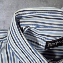 Load image into Gallery viewer, Barbour Blue White Mix Striped Cotton Long Sleeve Button-Down Shirt