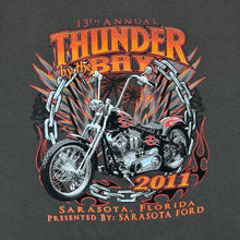 Load image into Gallery viewer, Thunder By The Bay "Sarasota, Florida" Biker Souvenir Graphic Grey T-Shirt