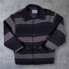 Load image into Gallery viewer, Vintage Rocky Ridge Blanket Jacket Mens M Western Southwestern Striped Lined Coat